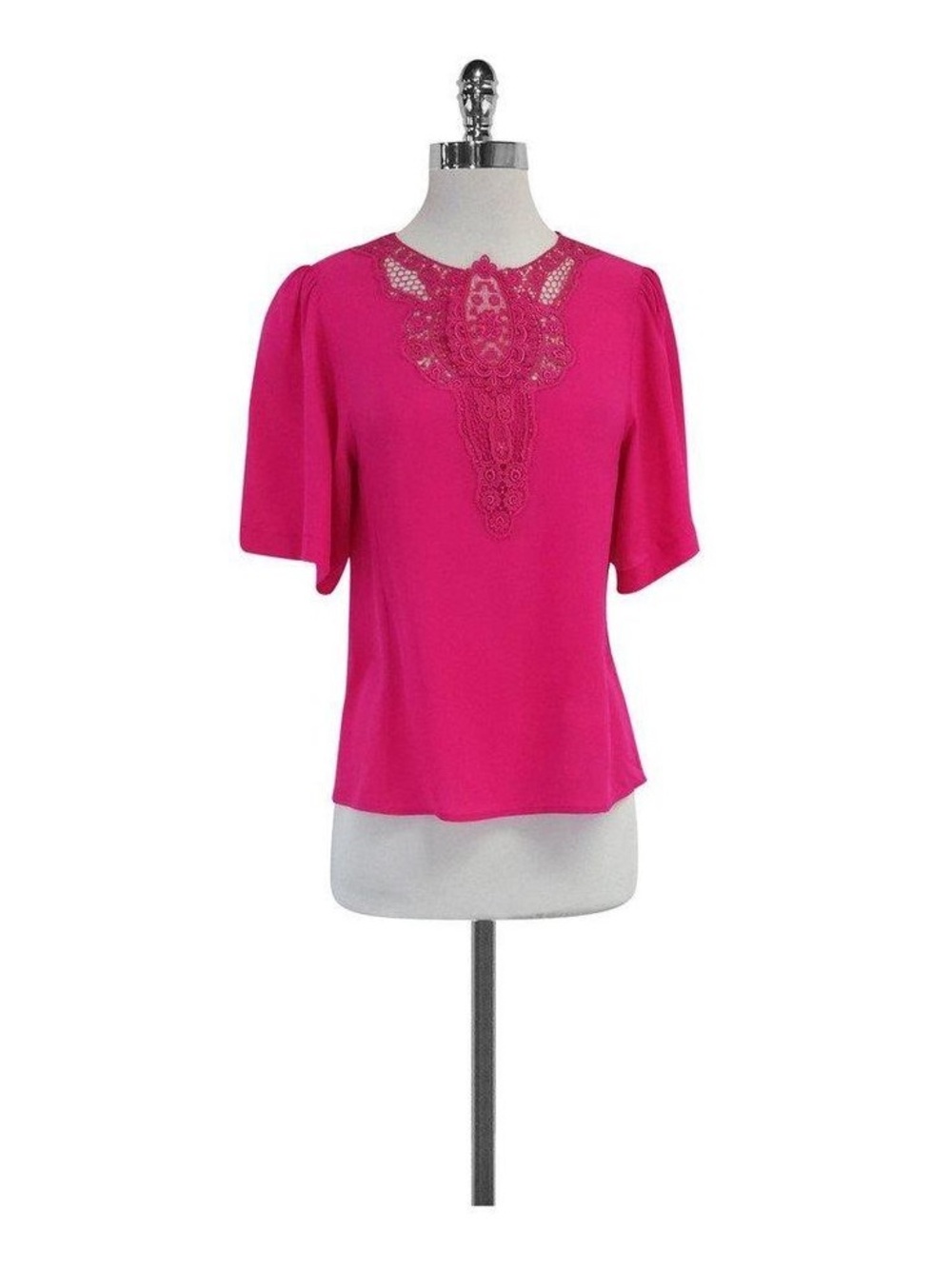 Nanette Lepore 100% Silk Pink Flowy Blouse Size 4